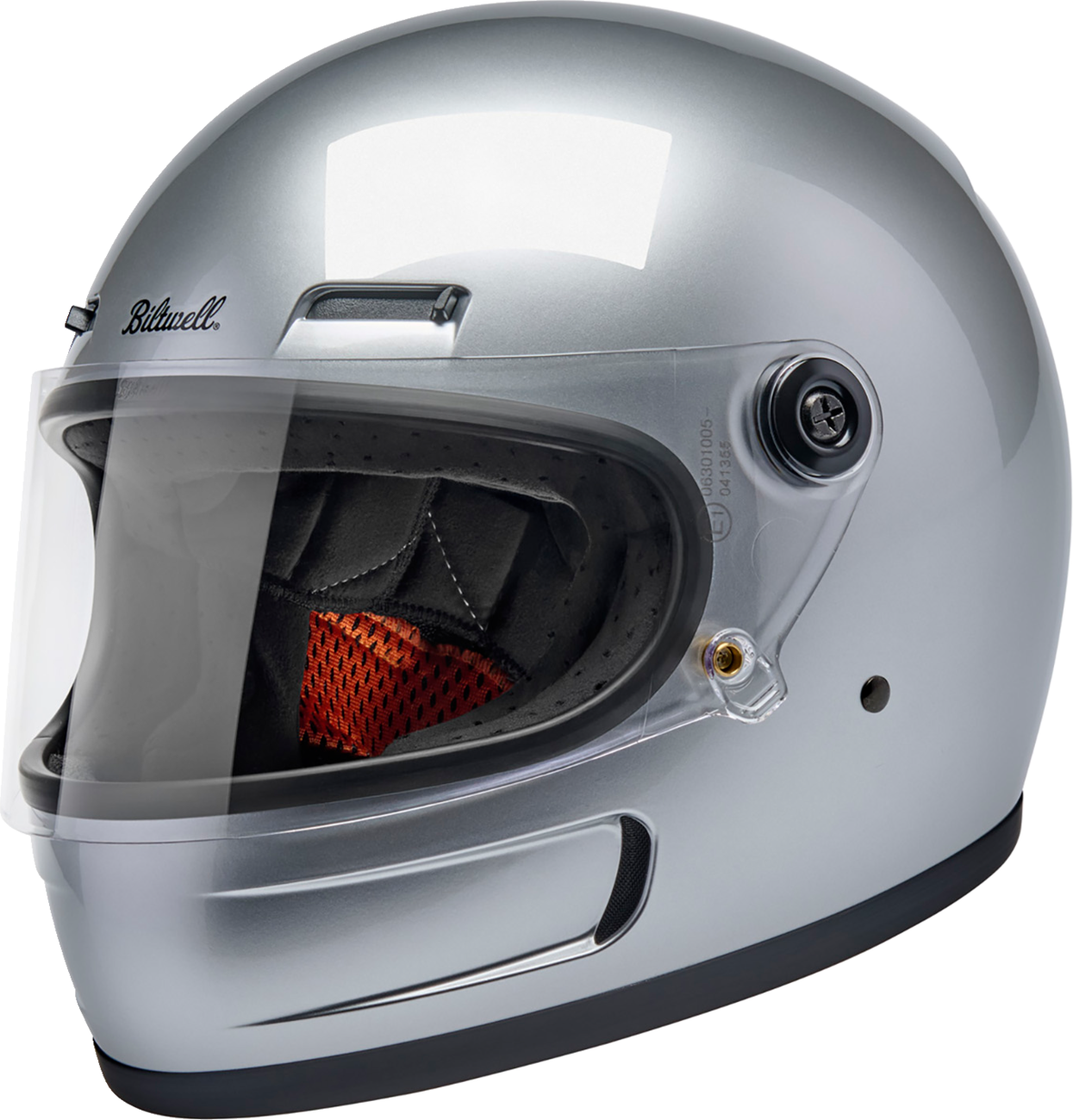 BILTWELL Gringo SV Helmet - Gloss Silver / Large 0101-20355
