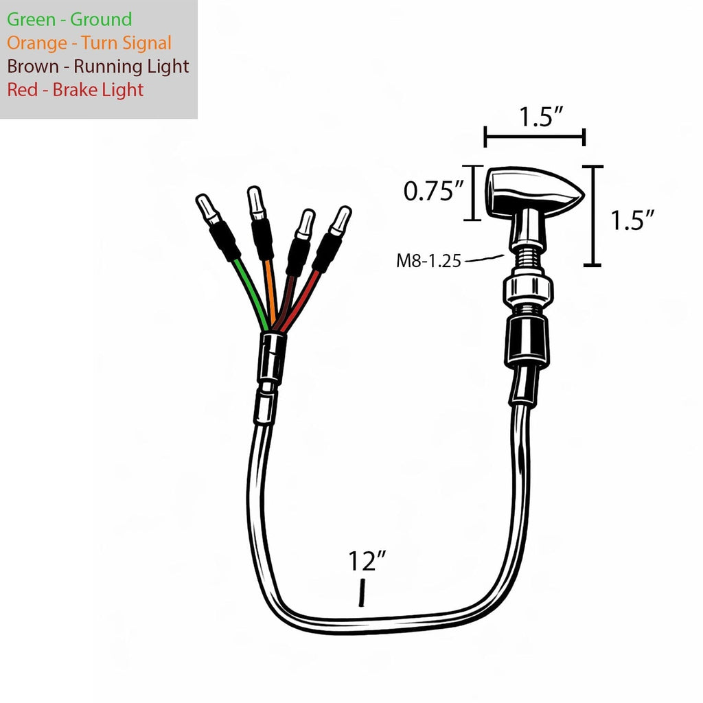 Eagle Lights BULLETBEAM Rear LED Turn Signals with Running Lights and Brake Lights - 2 Lights