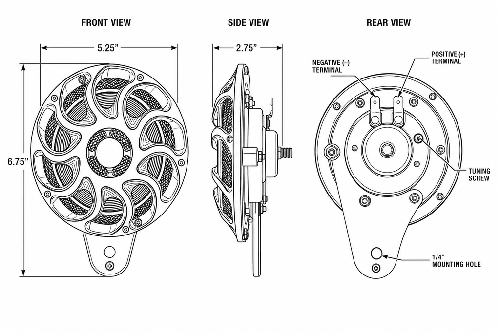 Eagle Lights SONICSHIELD Horn for Harley-Davidson® Models with Side Mount Horn
