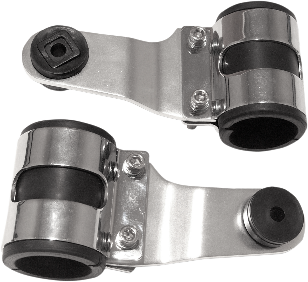 EMGO Side Mount Lightweight Headlamp Brackets - Headlamp Bracket / Chrome/Black 2001-0817