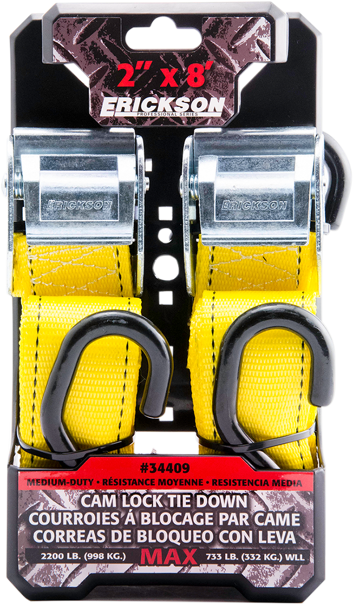 ERICKSON 2" X 8' Cam-Lock Tie-Downs - Cam-Lock Tie-Downs / 2" x 8' 3920-0418