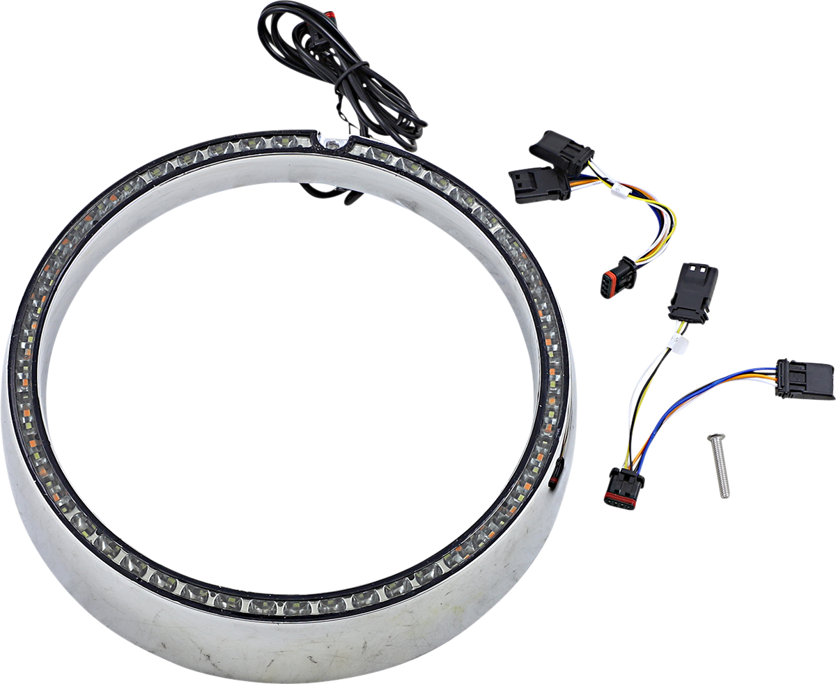 CUSTOM DYNAMICS Trim Ring - Sequential Turn Signal / Chrome 2001-2310