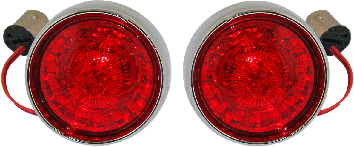 CUSTOM DYNAMICS Bullet Turn Signal - 1157 / Chrome / Red Lens 2020-1595