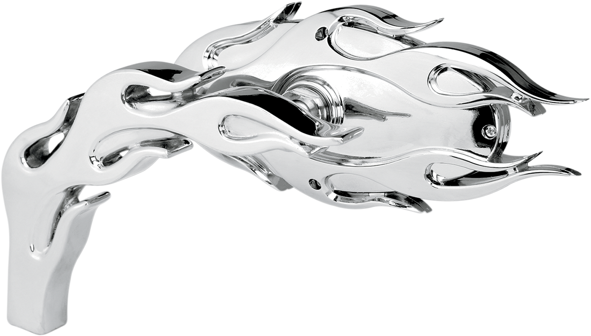 ARLEN NESS Mirror - Micro / Flamed / Side View / Oval / Chrome / Left 0640-0591