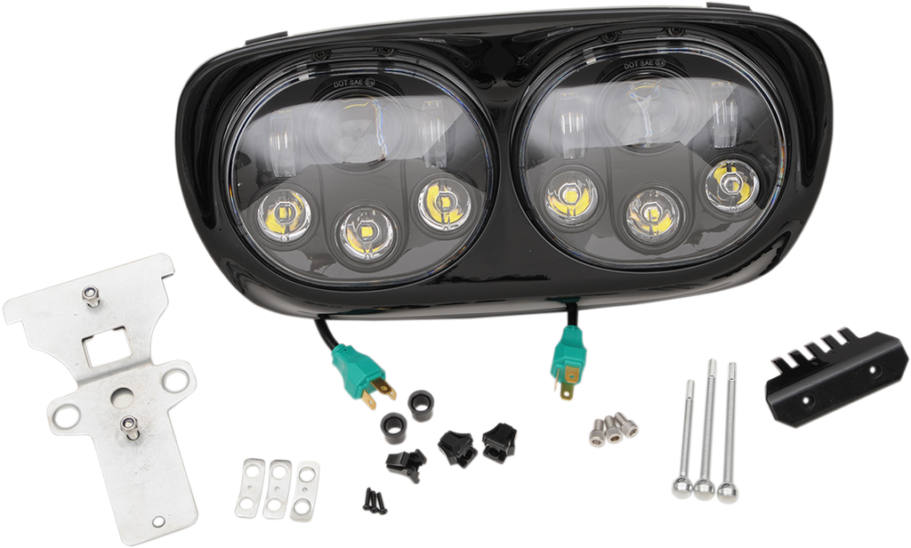 HEADWINDS Dual LED Assembly Headlight - 5.75" Headlight Assembly / '99-'13 FLTR / Black 2001-1771