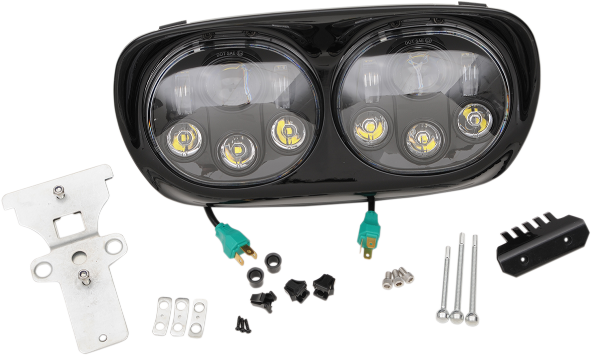 HEADWINDS Dual LED Assembly Headlight - 5.75" Headlight Assembly / '99-'13 FLTR / Black 2001-1771