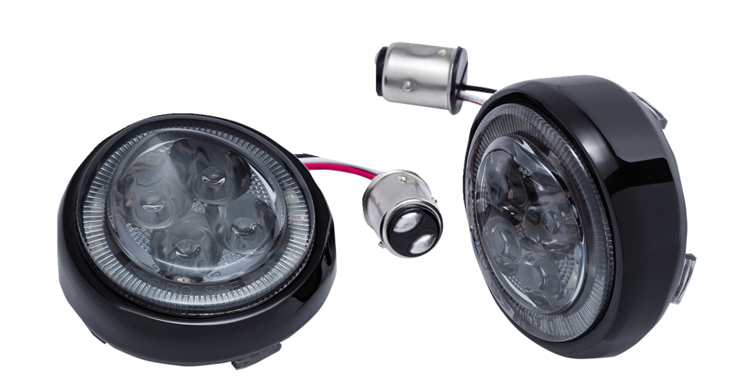 CIRO Turn Signal Insert - Red LED / Smoke Lens / Black 2040-2858