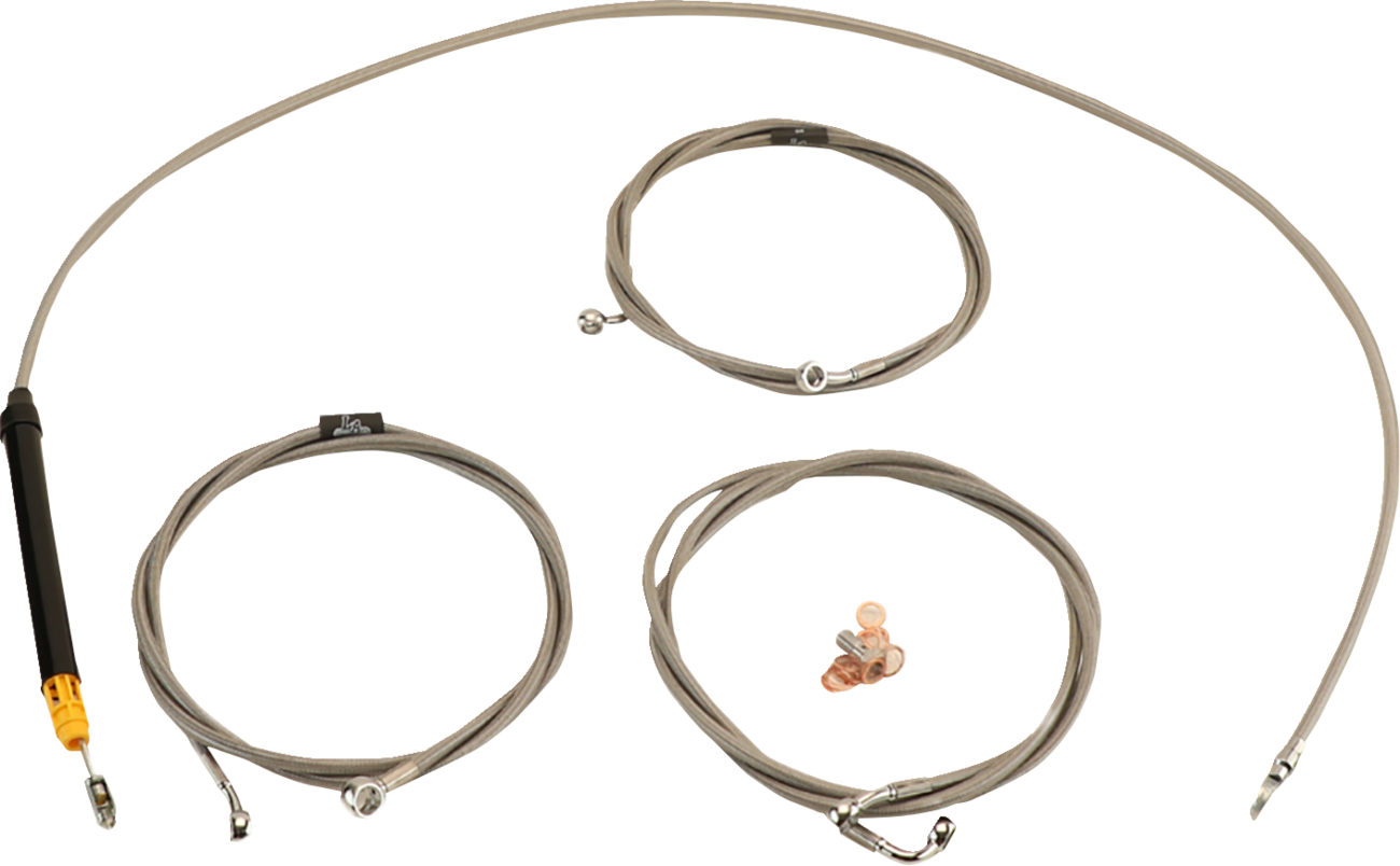LA CHOPPERS Standard Stainless Braided Handlebar Cable/Brake Line Kit