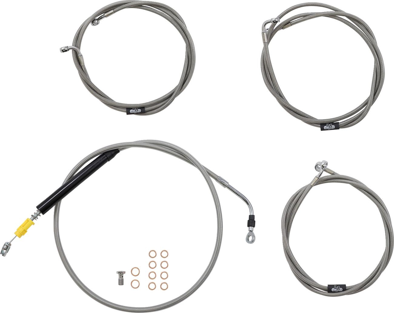 LA CHOPPERS Standard Stainless Braided Handlebar Cable/Brake Line Kit