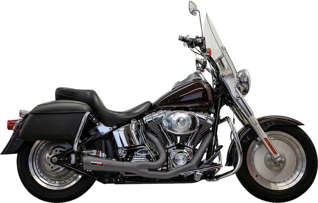 2-into-1 Ripper Exhaust System - Short - Black - Twin Cam Softails
