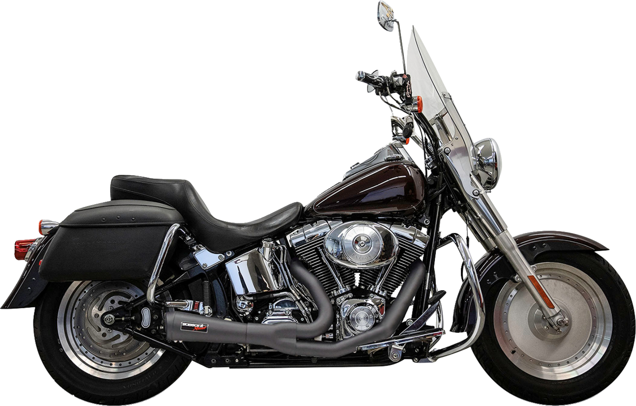 2-into-1 Ripper Exhaust System - Short - Black - Twin Cam Softails