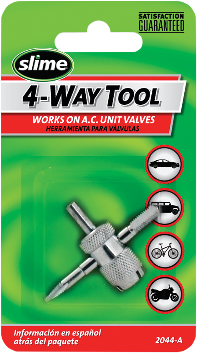 SLIME 4-Way Valve Tool - Tire Valve Tool / 4-Way 3810-0026