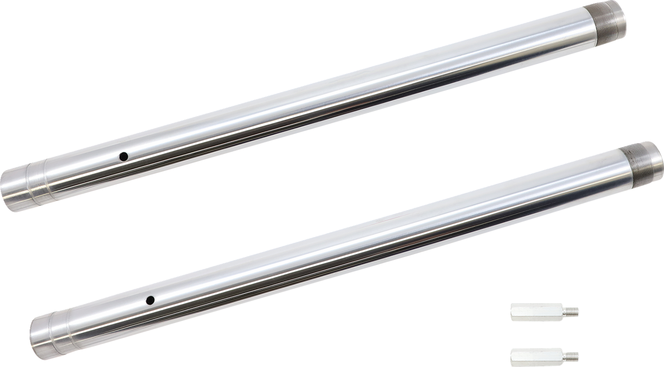 CUSTOM CYCLE ENGINEERING Fork Tubes - 43 mm / +2" Length / Ultra Chrome / Inverted 0404-0574