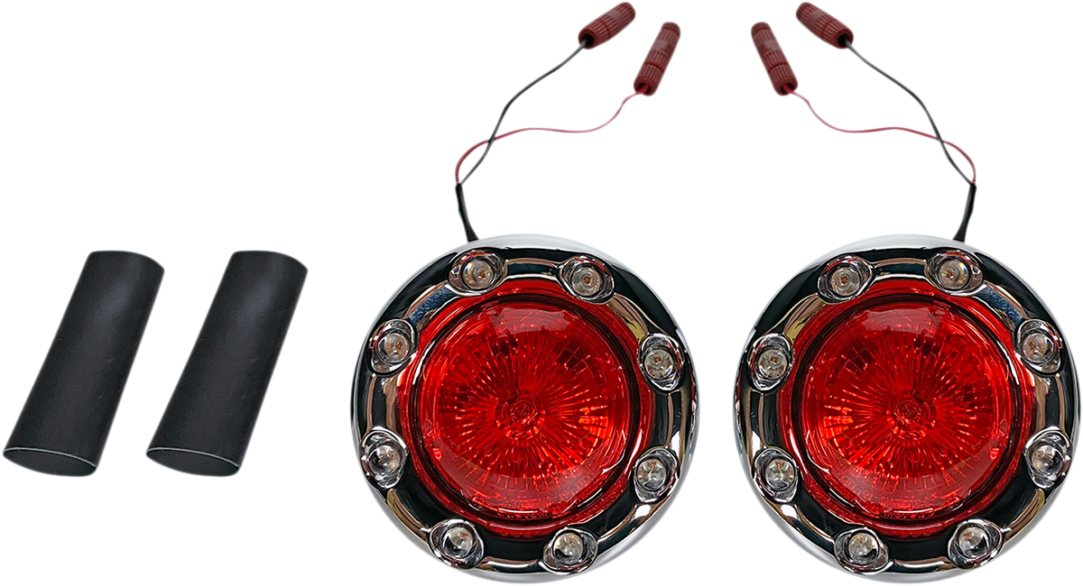 CUSTOM DYNAMICS ProBEAM® Bullet Ringz™ LED Turn Signals - Chrome/Red 2020-1887