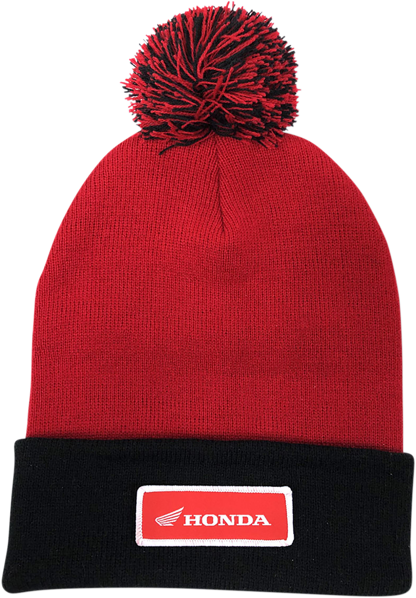 FACTORY EFFEX Beanie — Black/Red, - Honda Pom Beanie / Red/Black 2501-3262