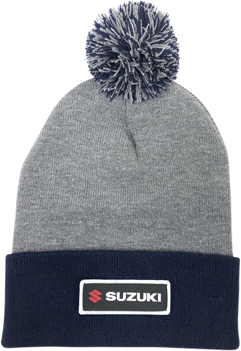 FACTORY EFFEX Beanie — Gray/Navy, - Suzuki Pom Beanie / Gray/Navy 2501-3268
