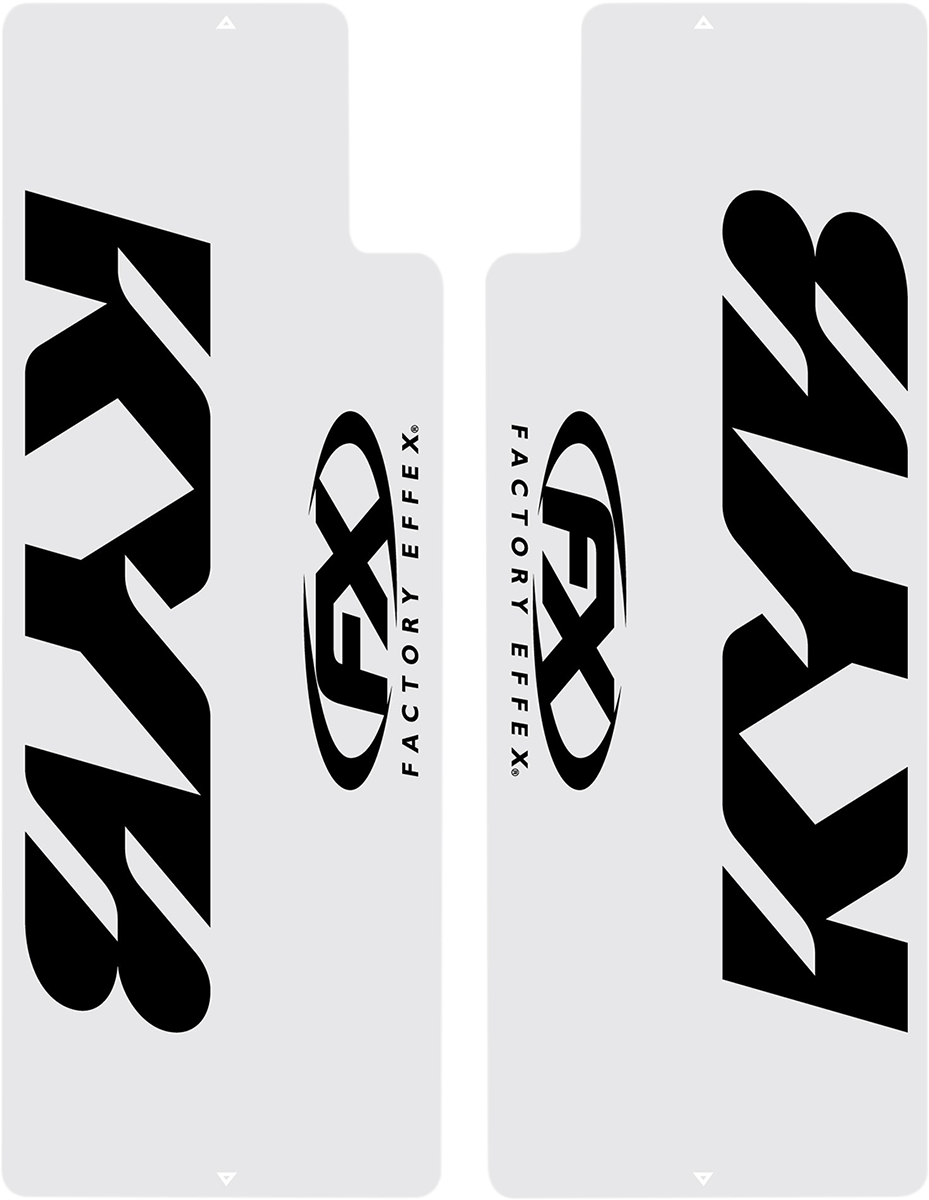 FACTORY EFFEX Fork Shields — KYB - Fork Shield Decal / Upper / Kayaba / Black 4320-0696