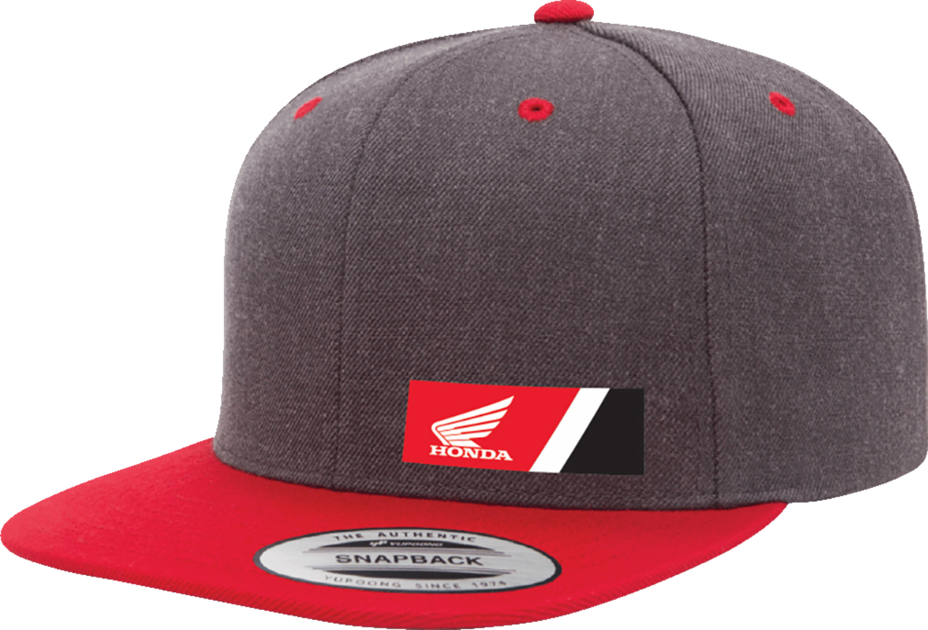 FACTORY EFFEX Honda Wedge Snapback Hat - Heather Gray/Red 2501-4223