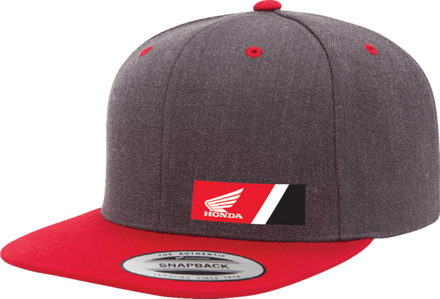 FACTORY EFFEX Honda Wedge Snapback Hat - Heather Gray/Red 2501-4223