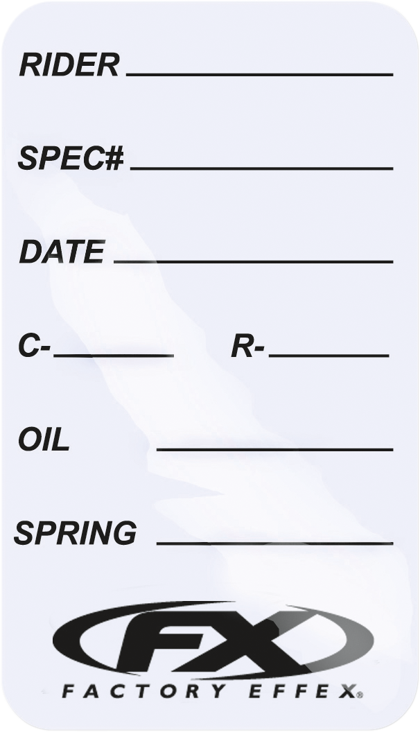 FACTORY EFFEX Suspension Spec Sticker - Suspension Spec Stickers FX06-90021