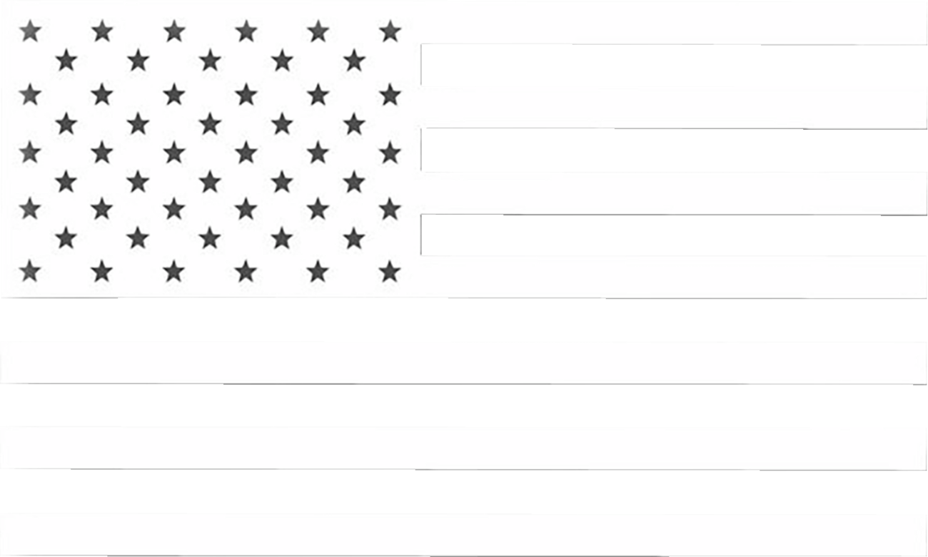 FACTORY EFFEX US Flag Die-Cut Sticker - Die-Cut Decal / US Flag / Black/White / 3 Pack 4320-2615