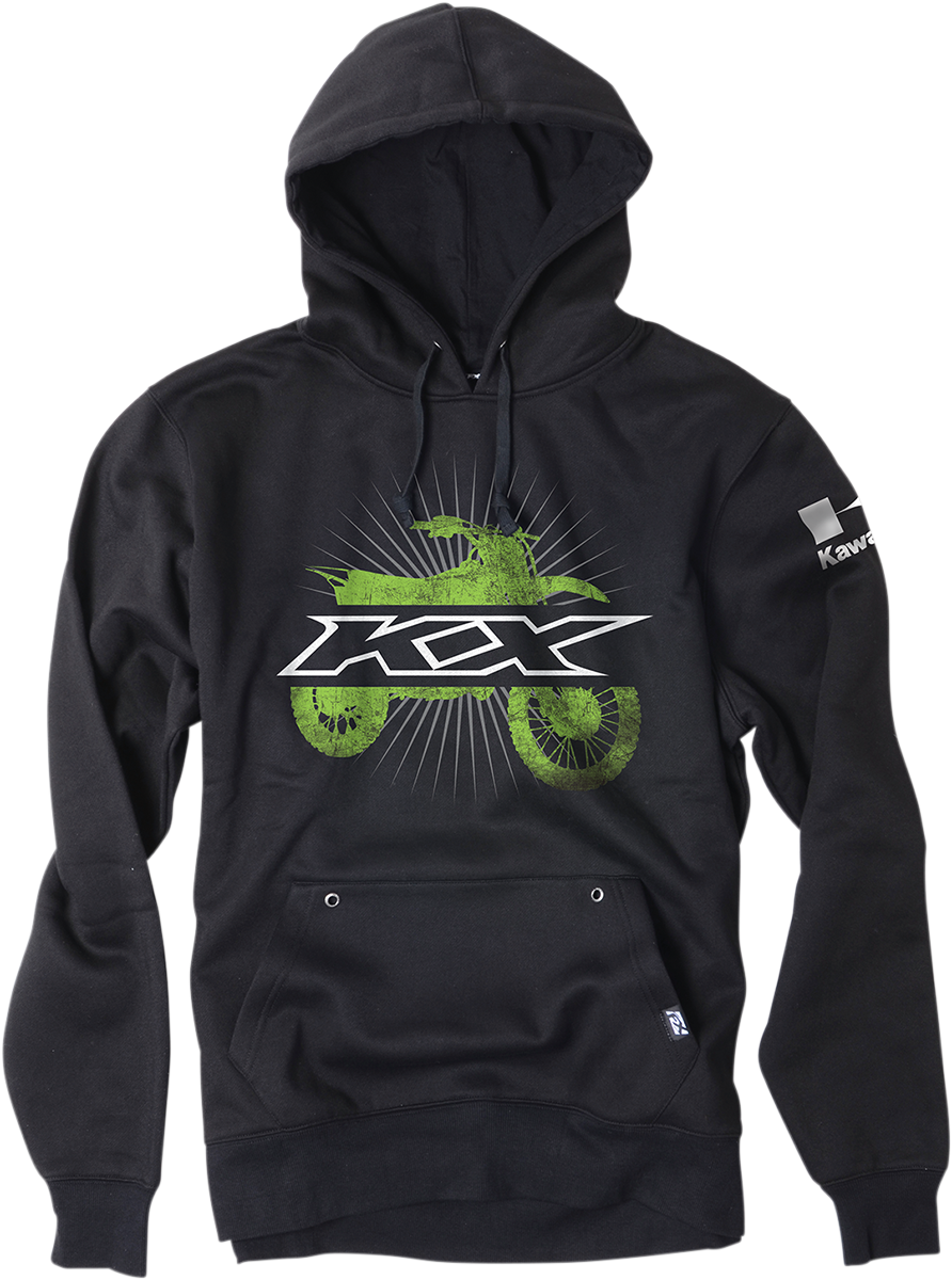 FACTORY EFFEX Youth Kawasaki Bike Pullover Hoodie - Youth Kawasaki Hoodie / Black / XL 3052-0360