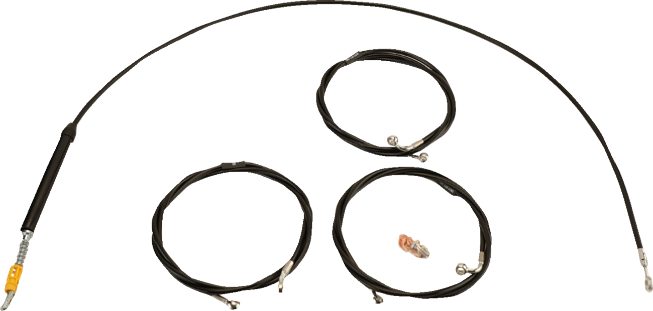 LA CHOPPERS Standard Black Vinyl Handlebar Cable/Brake Line Kit — Ape Hanger