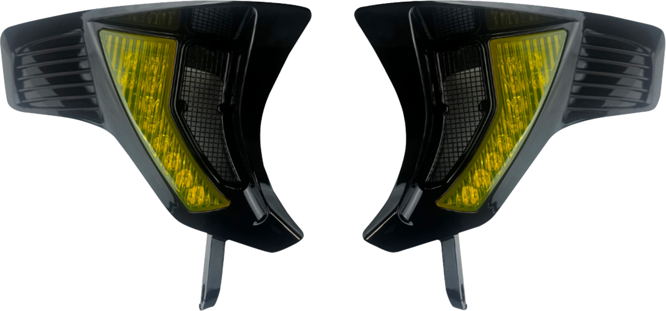 CUSTOM DYNAMICS Shark Demon® Turn Signal Vents - Yellow Lens 2040-3444