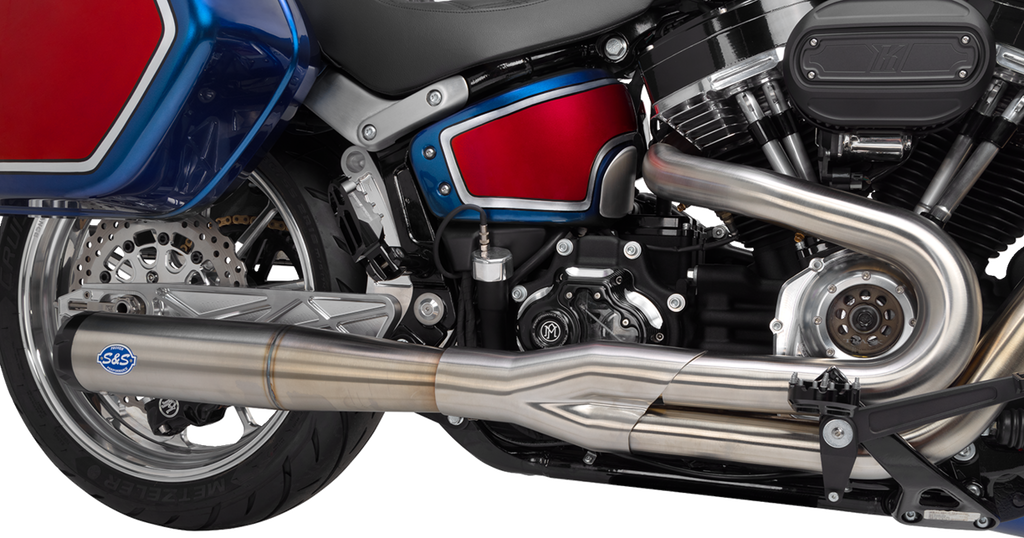 2-into-1 Superstreet Exhaust System - 50 State - M8 Softail - Stainless Steel