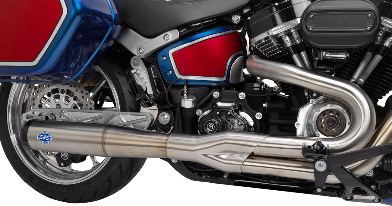 2-into-1 Superstreet Exhaust System - 50 State - M8 Softail - Stainless Steel