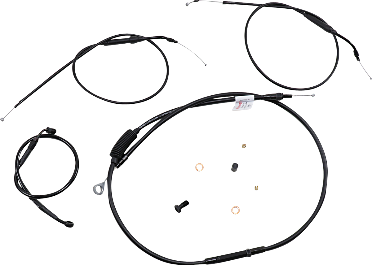 BURLY BRAND Extended Handlebar Cable and Brake Line Kit for Sportsters with ABS - Tracker/Scrambler Handlebars 0662-0593