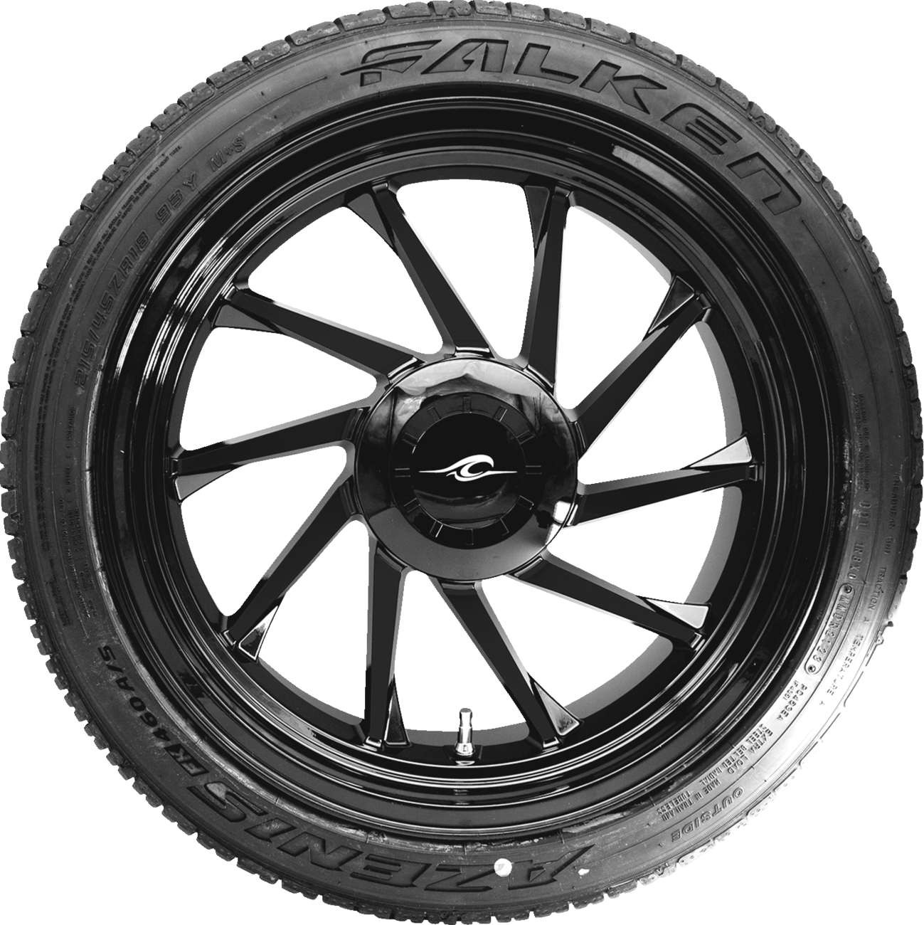 COASTAL MOTO Hurricane 3D Rear Right Wheel - Black (18") | Falken Tire (215/45ZR18) 0336-0036