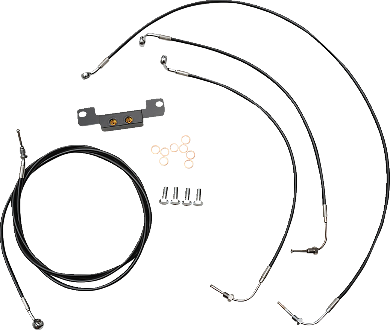 LA CHOPPERS Standard Black Vinyl Handlebar Cable/Brake Line Kit — Ape Hanger