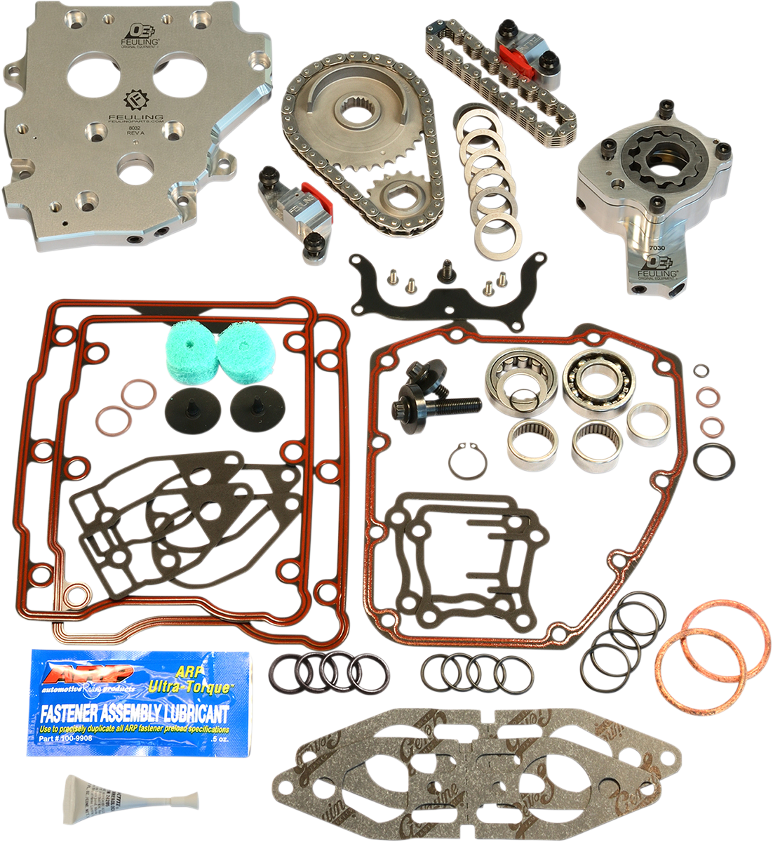 FEULING PARTS OE+ Conversion Camplate Hydraulic Cam Chain Tensioner Kit - Conversion Camplate Hydraulic Cam Chain Tensioner / Factory Style / Twin Cam with Cam Sensor 0925-1062