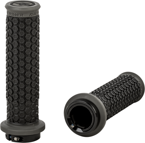 FIRE POWER PILOT ATV LOCK-ON GRIPS BLACK/GRAY - 24-0109