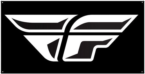 FLY RACING Logo Banner - NEW F-WING BLACK 3X6