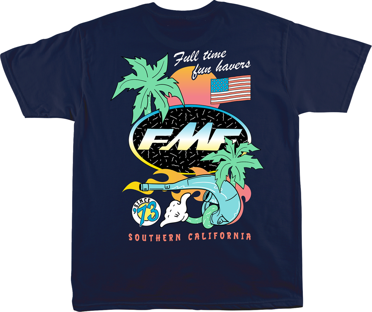 FMF Day-Glo T-Shirt - Navy / Large 3030-25236