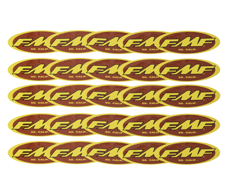 FMF Racing 5In Oval Sticker (Yel/Red) (25 Pack) - 012482