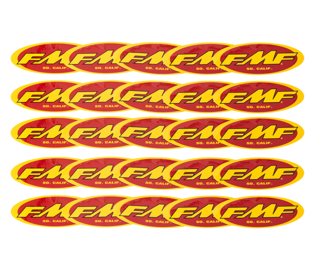 FMF Racing 5In Oval Sticker (Yel/Red) (25 Pack) - 012482