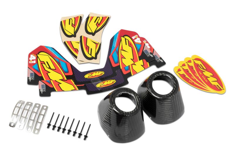 FMF Racing CRF250R 2018-2021/ CRF450R 2017-2020 Dual Fact 4.1 Carbon Replacement Endcaps (2 Piece Kit) - 040685