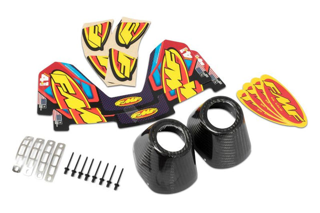 FMF Racing CRF250R 2018-2021/ CRF450R 2017-2020 Dual Fact 4.1 Carbon Replacement Endcaps (2 Piece Kit) - 040685
