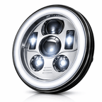 Eagle Lights 7" LED Headlight Kit with Halo Ring for Harley-Davidson® and Indian® Motorcycles - Generation III / Chrome