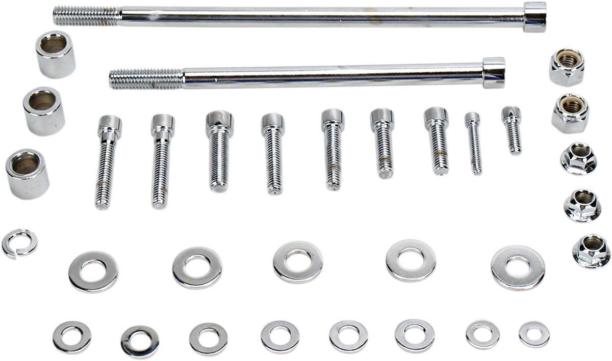 GARDNER-WESTCOTT Motor Mount Kit - Bolt Kit / Motor Mount / Top/Front/Rear / Socket-Head / Chrome 2401-0280