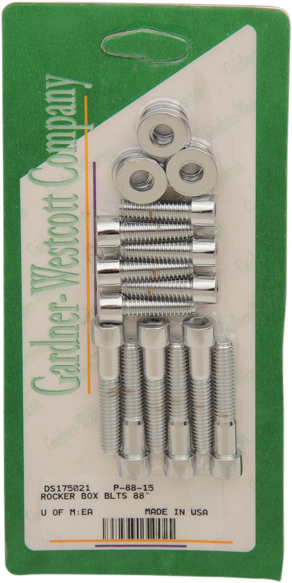 GARDNER-WESTCOTT Rocker Box Bolt Kit - Bolt Kit / Rocker Box / Socket-Head / Chrome / Twin Cam DS175021