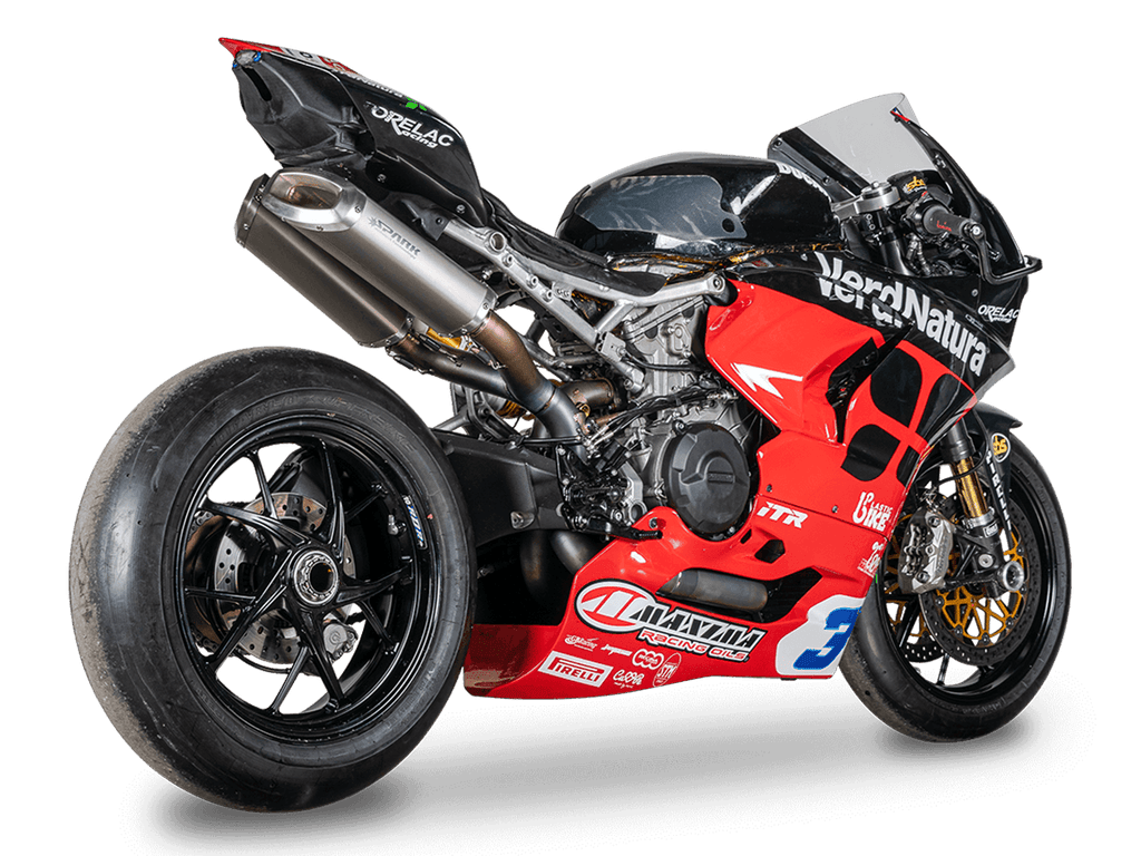 Spark Ducati Panigale V2 / 959 "Double Rectangular" Titanium Full Exhaust System (SingleArm Rear) (WSBK Evolution) (899 2014-2015 / 959 2016-2019 / V2 2020-2024)