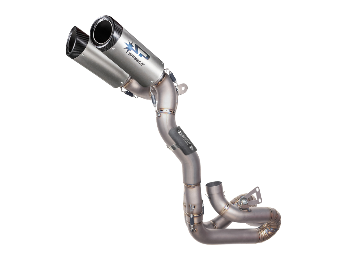Spark Ducati Panigale V4 S/R Streetfighter "Double Dyno" Titanium Semi-Full Exhaust System (Carbon) (SingleArm Rear) (Panigale V4 2018-2024 / Streetfighter V4 2020-2024)