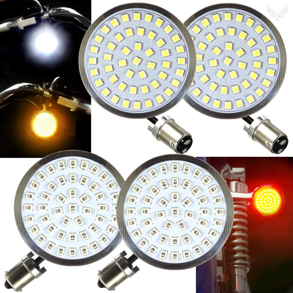 Eagle Lights 2" Generation II Front and Rear LED Turn Signals Kit for Harley-Davidson® Motorcycles- Front 1157 / Rear 1156 / Rear LEDs Red