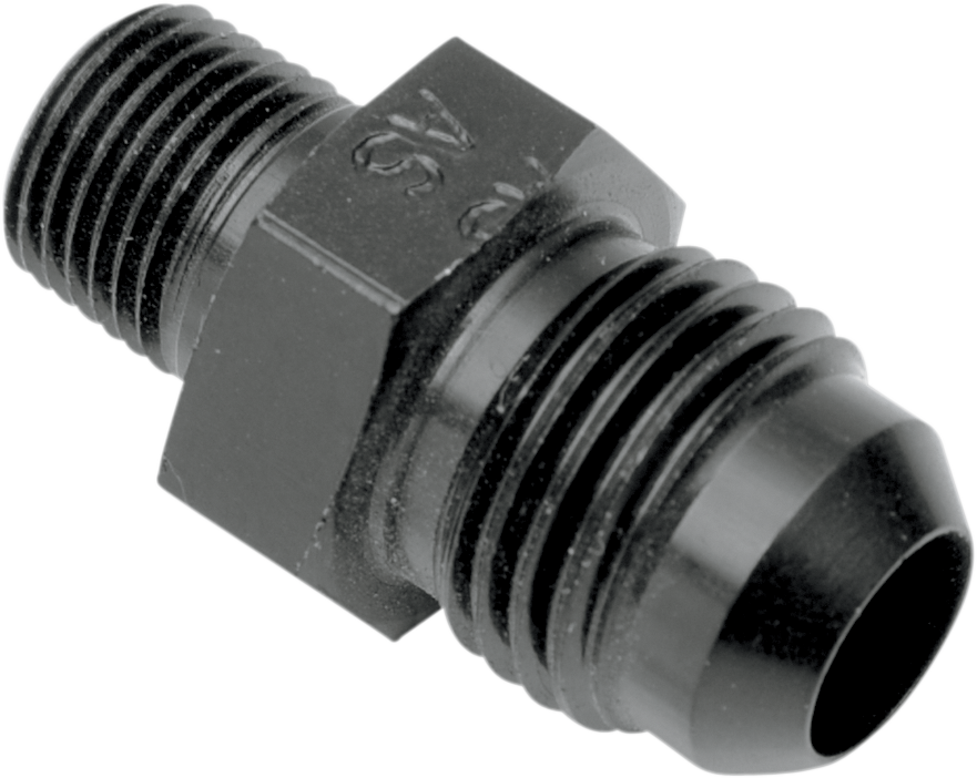 GOODRIDGE Oil Line Fitting — 1/4" NPT Male/-6 AN Male - Oil Line Fitting / Black / Straight / 1/4" NPT 0711-0204