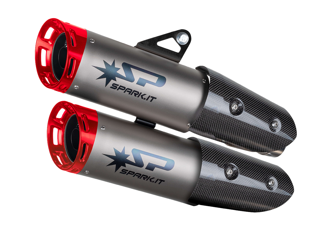 Spark Triumph Speed Triple 1200 "Double Dyno" Slip-On Exhaust (Red) (2021-2026)