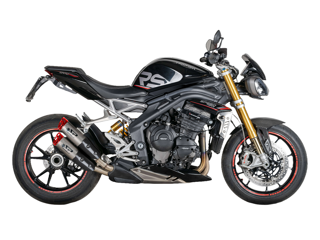 Spark Triumph Speed Triple 1200 "Double Dyno" Slip-On Exhaust (Red) (2021-2026)